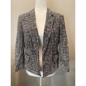 bar lll Womens Black and White Tweed Blazer Size 8